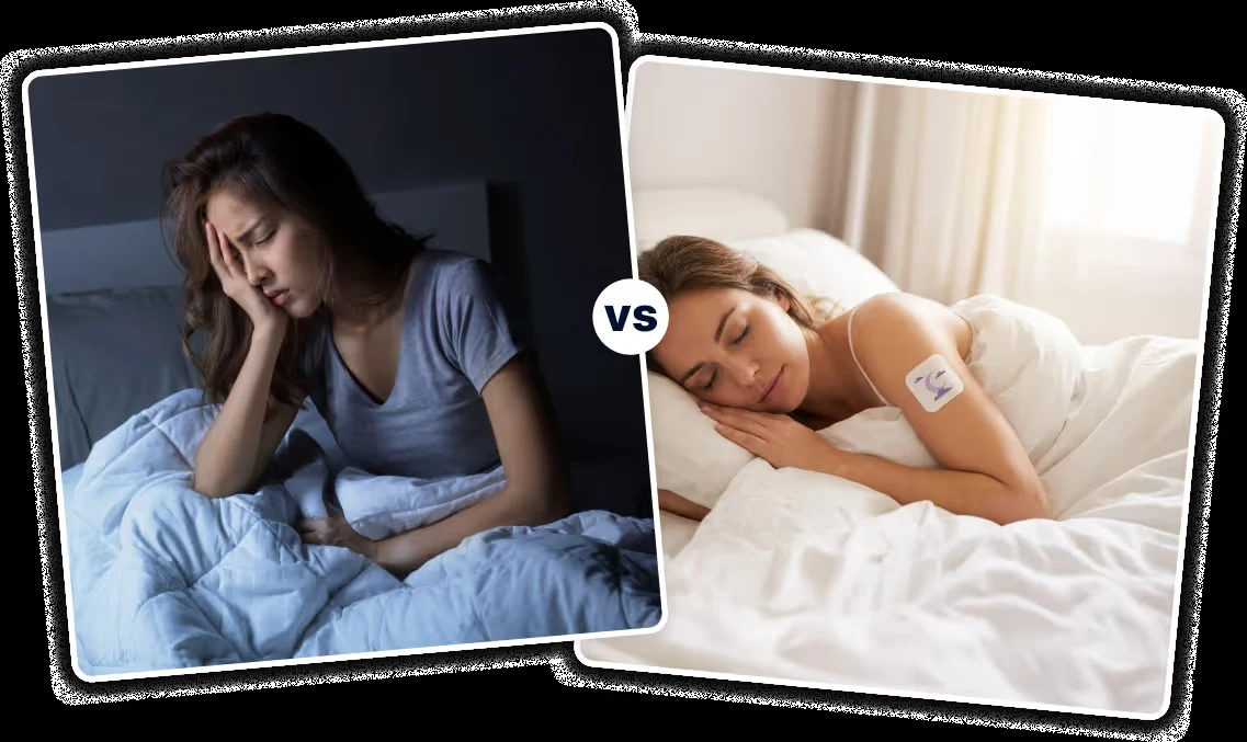 Nighttime routine comparison with a Lunavelle patch